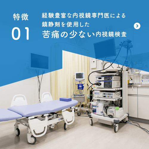 経験豊富な内視鏡専門医による 鎮静剤を使用した 苦痛の少ない内視鏡検査